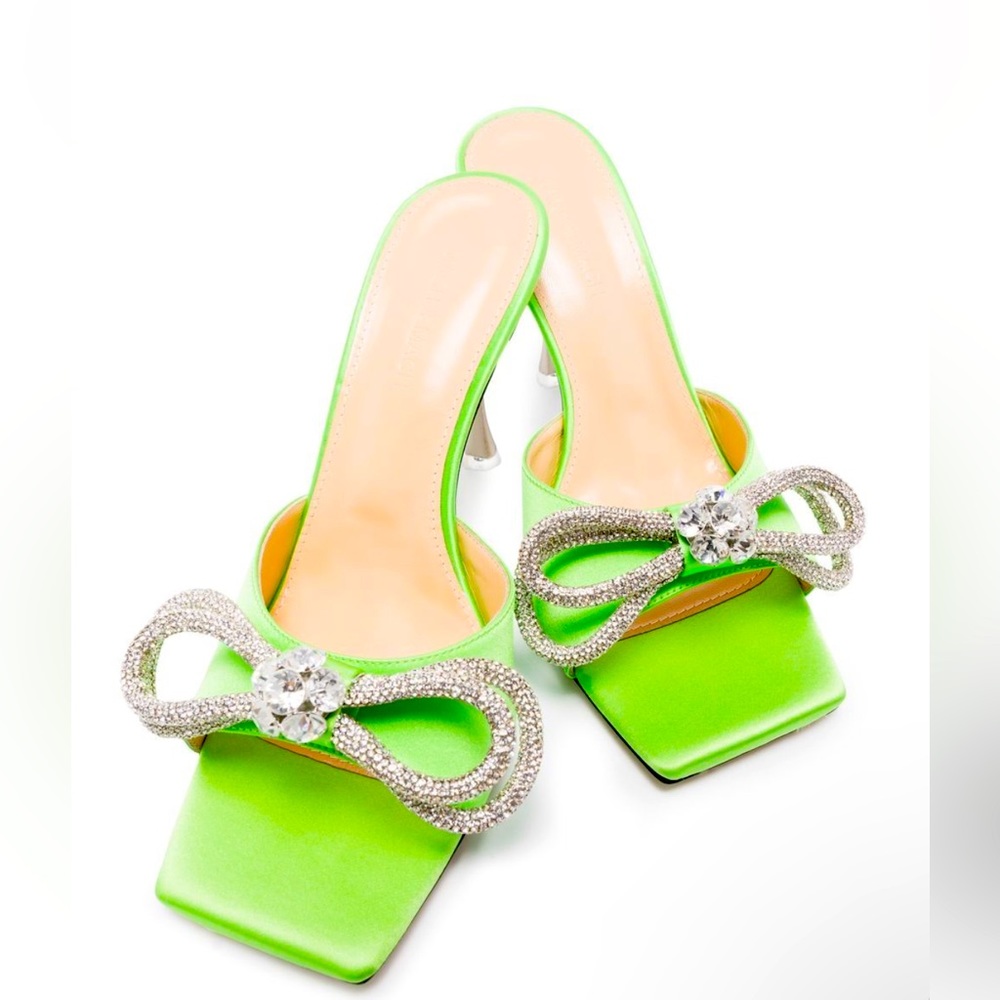 Mach & Mach Green Bow embellished heels EU 37.5 7.5 women